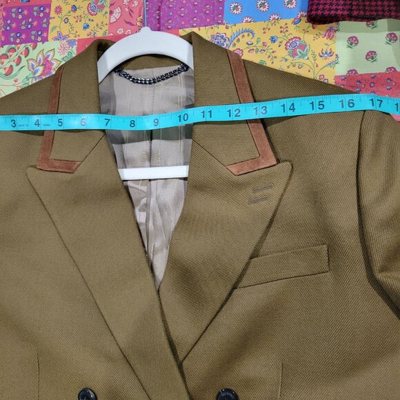 The Kooples Wool Leather Suit Jacket FR 42 US 10 NWT - Picture 11 of 14